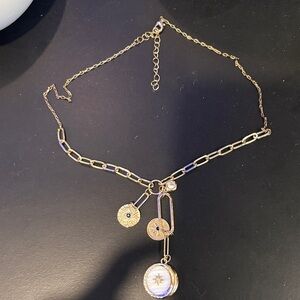 Paper clip charm necklace